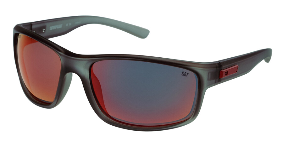 Caterpillar Sunglasses CTS 8019 Frosted Dark Grey Red Polarised Lens