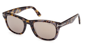 Tom Ford Men's Sunglasses FT1076 Kendel Dark Havana/Brown Mirror Lens