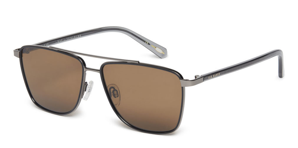 Ted Baker Men's Sunglasses Folke TB1577 Black/Brown Lens