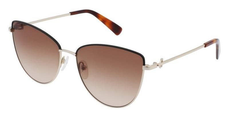 Longchamp Women's Sunglasses LO152S Gold Black/Brown Lens
