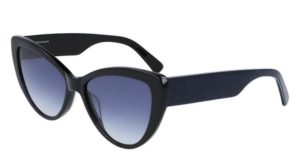 Longchamp Women's Sunglasses LO663S Shiny Black/Blue Lens