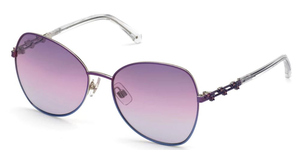 Swarovski Women's Sunglasses SK0290 Violet Silver/Violet Mirrored Lens