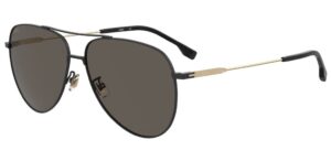 Hugo Boss Men's Sunglasses 1558 Black Metallic/Brown Lens