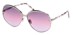 Tom Ford Women's Sunglasses FT0913/S 14Z Shiny Light Ruthenium/Gradient