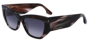 Victoria Beckham Women's Sunglasses VB645S Stripped Grey/ Grey Lens
