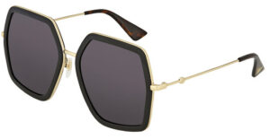 Gucci Women's Sunglasses GG0106S-001 56 Black/Gold / Grey Lens